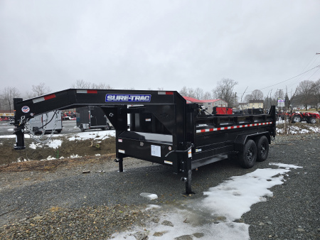 New 2026 Sure-Trac 7x14 14K- Gooseneck- Ramps- Combo Gate- Spare Tire Carrier- Stake Pockets- Integrated Tarp- Drop Leg Jacks