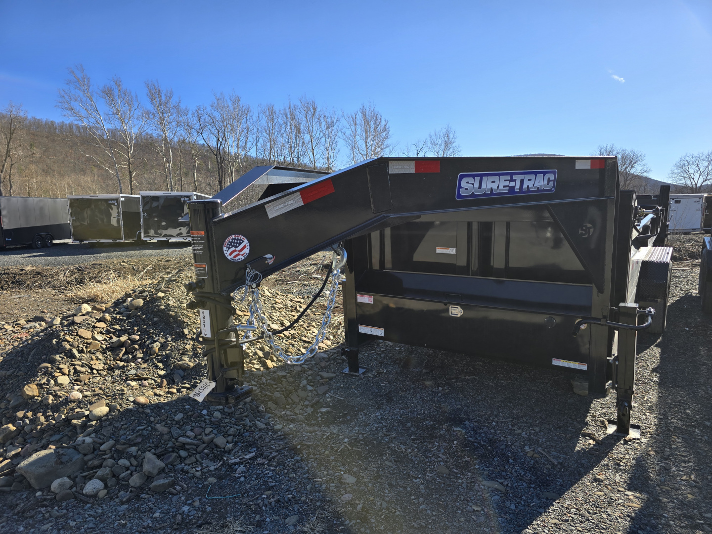 New 2026 Sure-Trac 7x16 14K Gooseneck Dump Trailer- Combination Gate- Tarp Kit- Ramps- Spare Tire Carrier- Drop leg Jacks