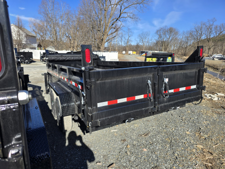 New 2026 Sure-Trac 7x16 14K Gooseneck Dump Trailer- Combination Gate- Tarp Kit- Ramps- Spare Tire Carrier- Drop leg Jacks