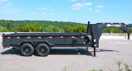 New 2026 Hillcrest Charcoal 7'X16' 15.9k Gooseneck Dump Trailer
