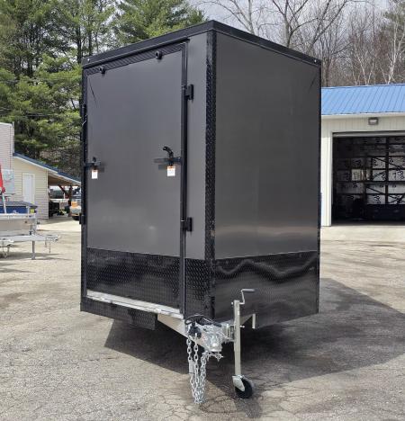 New 7.5 X 18 +5' V-NOSE SNOWMOBILE ENCLOSED POLY COMPOSITE EXTERIOR ALL ALUMINUM LIGHTNING