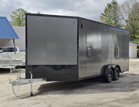 New 7.5 X 18 +5' V-NOSE SNOWMOBILE ENCLOSED POLY COMPOSITE EXTERIOR ALL ALUMINUM LIGHTNING