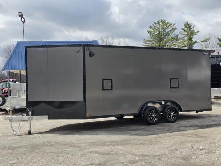 New 7.5 X 18 +5' V-NOSE SNOWMOBILE ENCLOSED POLY COMPOSITE EXTERIOR ALL ALUMINUM LIGHTNING