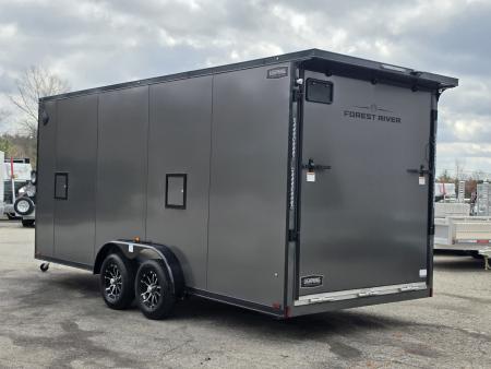 New 7.5 X 18 +5' V-NOSE SNOWMOBILE ENCLOSED POLY COMPOSITE EXTERIOR ALL ALUMINUM LIGHTNING