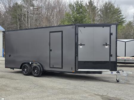 New 7.5 X 18 +5' V-NOSE SNOWMOBILE ENCLOSED POLY COMPOSITE EXTERIOR ALL ALUMINUM LIGHTNING