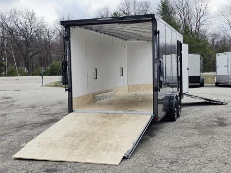 New 7.5 X 18 +5' V-NOSE SNOWMOBILE ENCLOSED POLY COMPOSITE EXTERIOR ALL ALUMINUM LIGHTNING