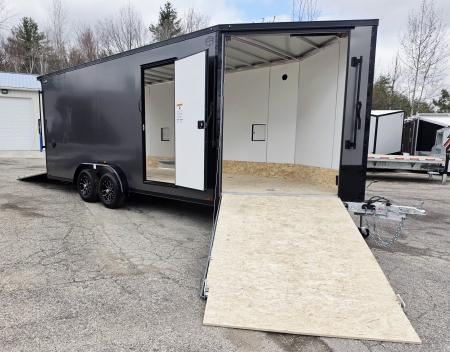 New 7.5 X 18 +5' V-NOSE SNOWMOBILE ENCLOSED POLY COMPOSITE EXTERIOR ALL ALUMINUM LIGHTNING