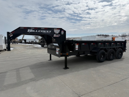 New 2026 Hillcrest Charcoal 7'x16' 21k Gooseneck Dump Trailer