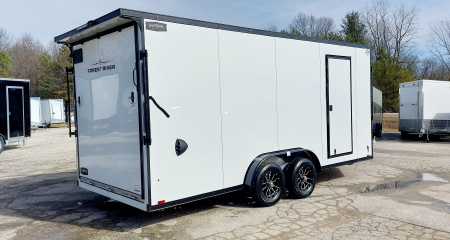 New 7.5 X 18 + 5' V-NOSE SNOWMOBILE ENCLOSED ALL ALUMINUM LIGHTNING 2026