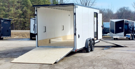 New 7.5 X 18 + 5' V-NOSE SNOWMOBILE ENCLOSED ALL ALUMINUM LIGHTNING 2026