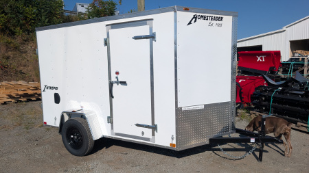 New 2026 Homesteader 6x12 Intrepid V-Nose Cargo Trailer w/ Barn Doors