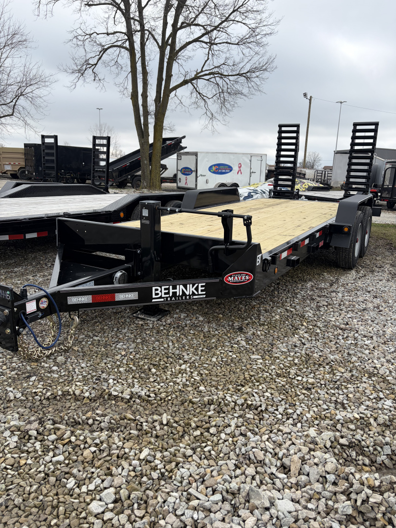 New 2026 Behnke CBCT2020E-S10K Equipment Trailer 83X20 TA SKIDLOADER BEAVERTAIL W/FLIP-UP RAMPS (GVW:20000) BLACK