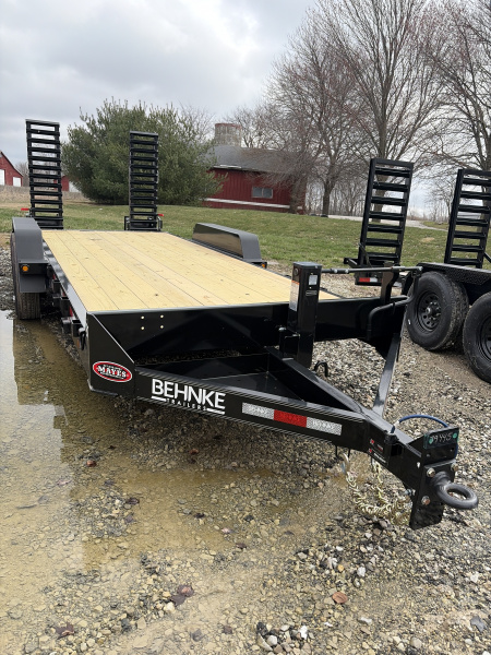 New 2026 Behnke CBCT2020E-S10K Equipment Trailer 83X20 TA SKIDLOADER BEAVERTAIL W/FLIP-UP RAMPS (GVW:20000) BLACK