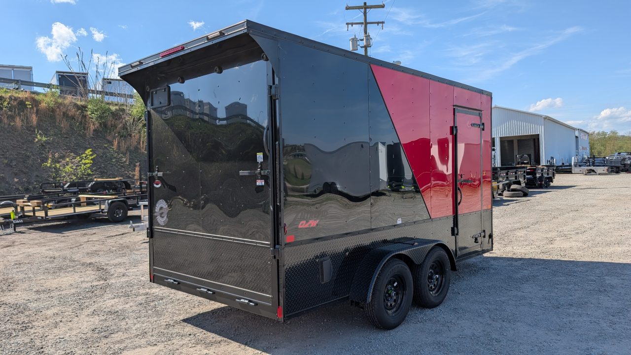 New 2026 Homesteader 7x14 Intrepid "OHV" V-Nose Cargo Trailer w/ Ramp Door (84" INSIDE)