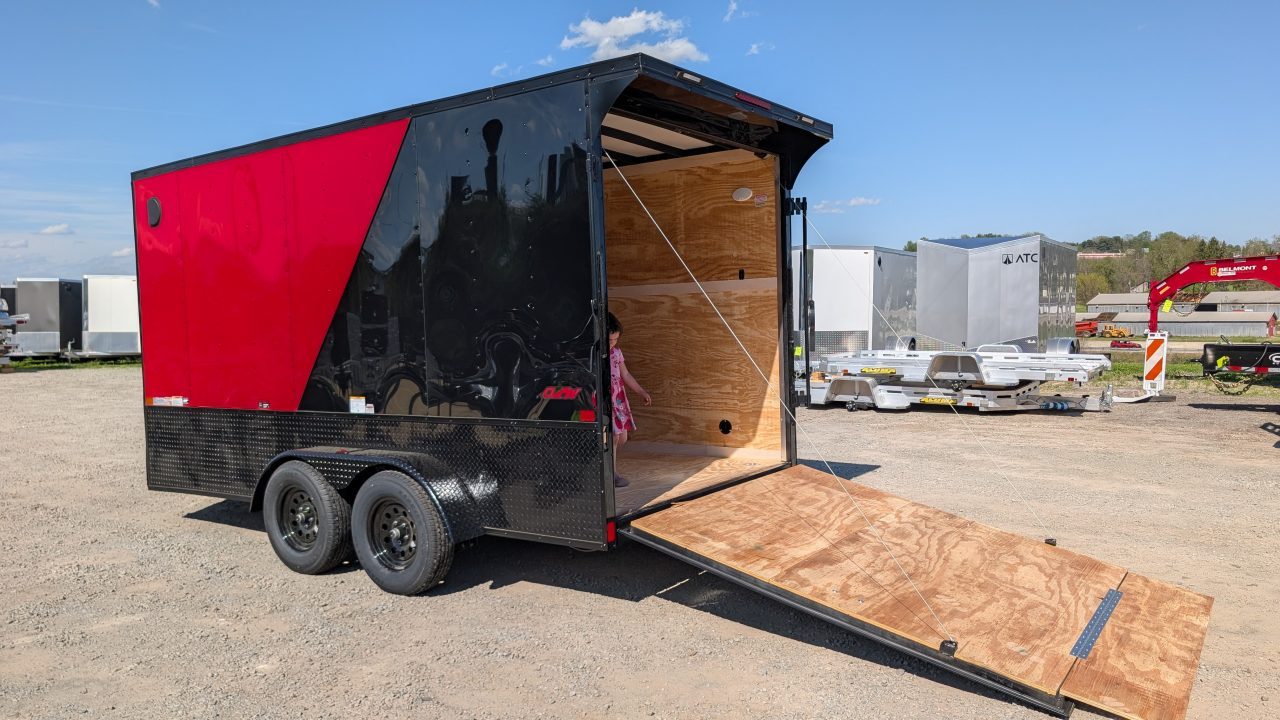 New 2026 Homesteader 7x14 Intrepid "OHV" V-Nose Cargo Trailer w/ Ramp Door (84" INSIDE)