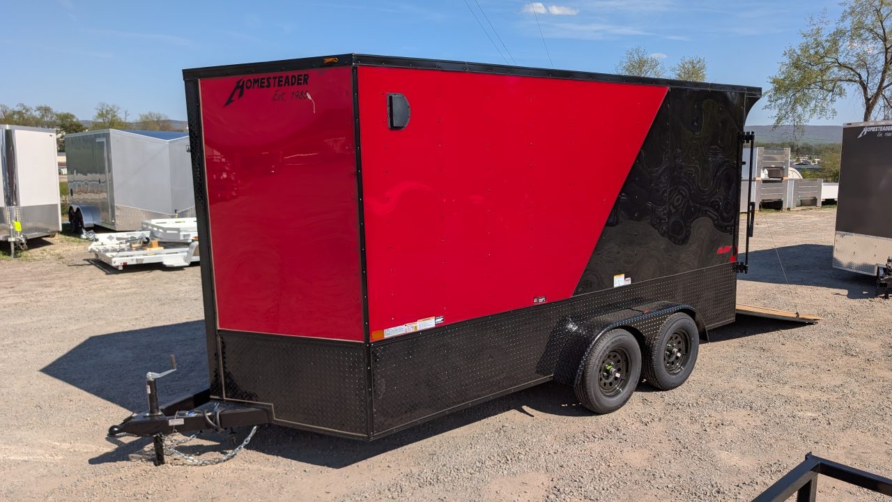 New 2026 Homesteader 7x14 Intrepid "OHV" V-Nose Cargo Trailer w/ Ramp Door (84" INSIDE)