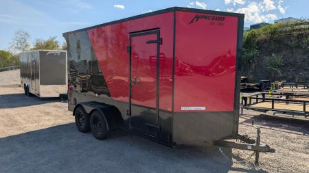 New 2026 Homesteader 7x14 Intrepid "OHV" V-Nose Cargo Trailer w/ Ramp Door (84" INSIDE)