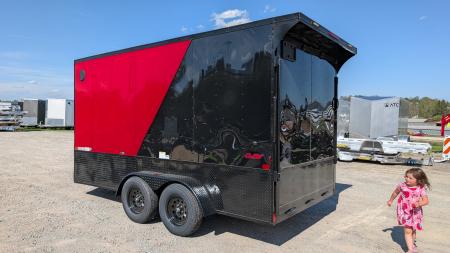 New 2026 Homesteader 7x14 Intrepid "OHV" V-Nose Cargo Trailer w/ Ramp Door (84" INSIDE)
