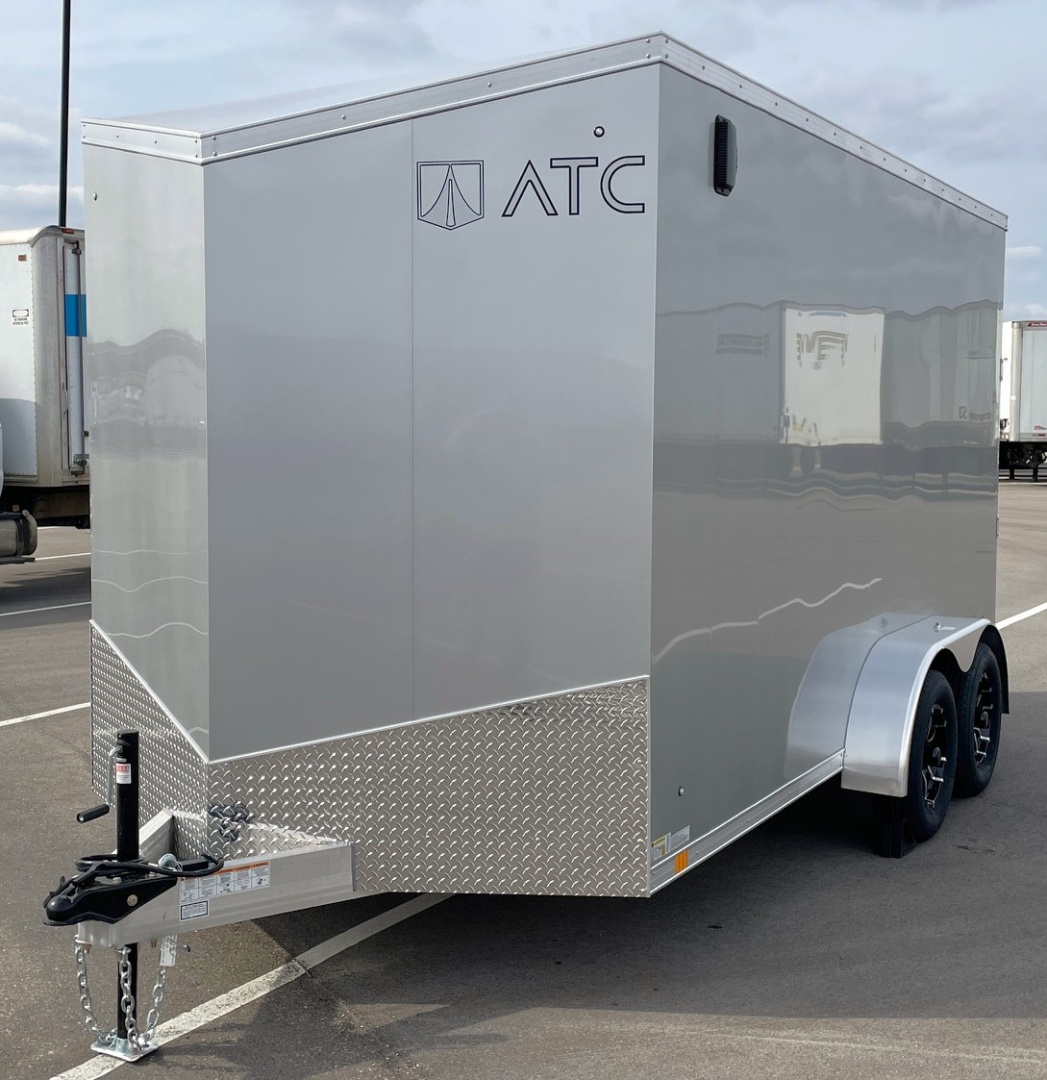 New ATC STo 400 Aluminum 7' x 14' Tandem Axle Silver Enclosed Cargo Trailer: 7700 GVWR, Aluminum Wheels