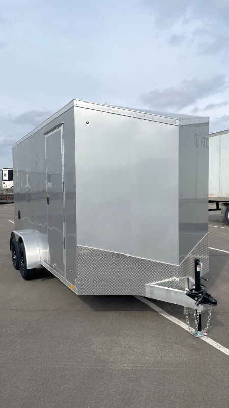 New ATC STo 400 Aluminum 7' x 14' Tandem Axle Silver Enclosed Cargo Trailer: 7700 GVWR, Aluminum Wheels