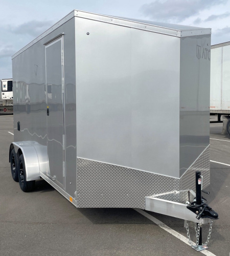 New ATC STo 400 Aluminum 7' x 14' Tandem Axle Silver Enclosed Cargo Trailer: 7700 GVWR, Aluminum Wheels
