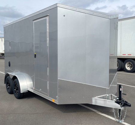 New ATC STo 400 Aluminum 7' x 14' Tandem Axle Silver Enclosed Cargo Trailer: 7700 GVWR, Aluminum Wheels