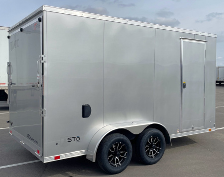 New ATC STo 400 Aluminum 7' x 14' Tandem Axle Silver Enclosed Cargo Trailer: 7700 GVWR, Aluminum Wheels