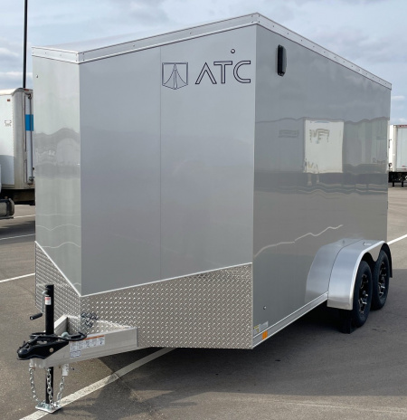 New ATC STo 400 Aluminum 7' x 14' Tandem Axle Silver Enclosed Cargo Trailer: 7700 GVWR, Aluminum Wheels