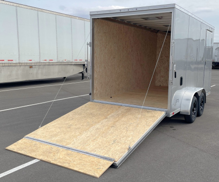 New ATC STo 400 Aluminum 7' x 14' Tandem Axle Silver Enclosed Cargo Trailer: 7700 GVWR, Aluminum Wheels