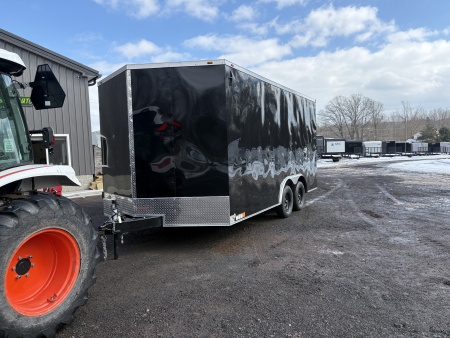 New 2026 Wells Cargo Fasttrac Deluxe 8.5x16 7K 7' Interior Height Cargo / Enclosed Trailer w/Ramp Door