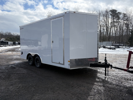 New 2026 Wells Cargo Fasttrac Deluxe 8.5x16 7K 7' Interior Height Cargo / Enclosed Trailer w/Ramp Door