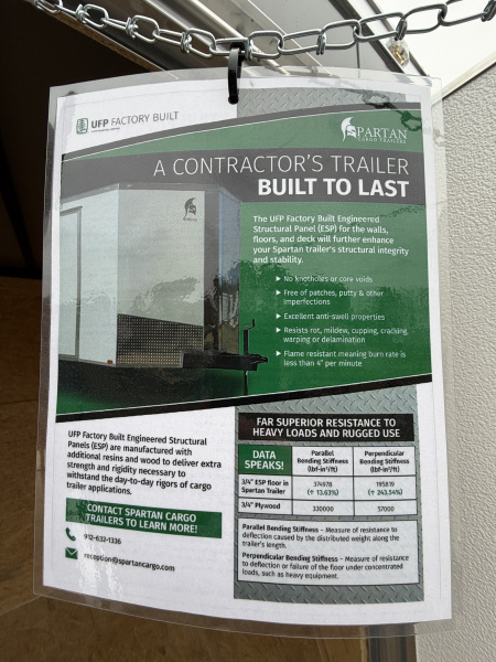 New 2026 Spartan 7X16 Enclosed Trailer, 10K GVWR, Pro Series, PolyCor, StableDeck, 7' Interior