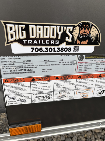 New 2026 Spartan 7X16 Enclosed Trailer, 10K GVWR, Pro Series, PolyCor, StableDeck, 7' Interior