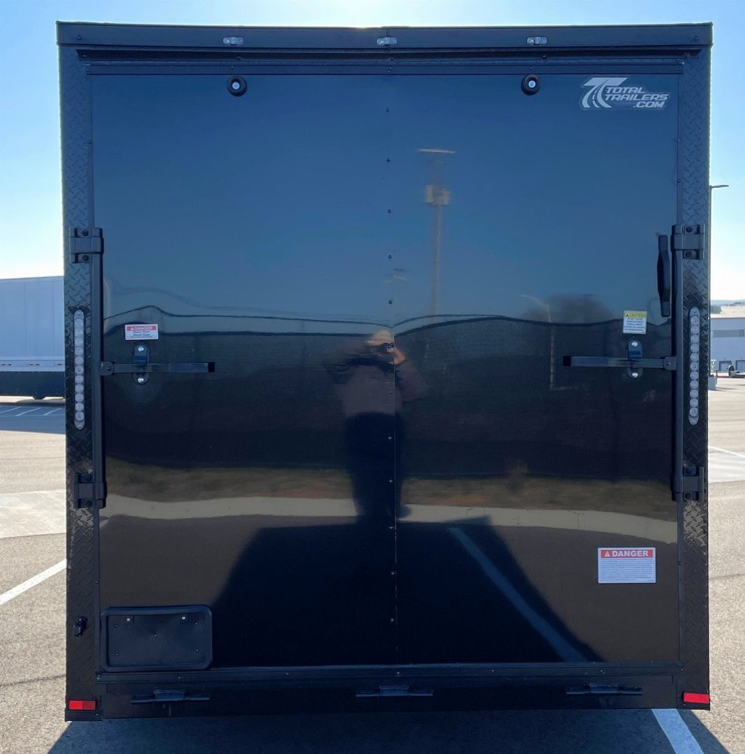 New 7x16 Blackout Tandem Axle Enclosed Cargo Trailer,, 7' Interior Height, .080 Polycore