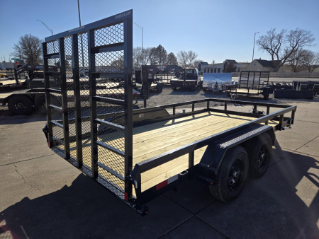 New 2026 H&H Trailers 82x14 Heavy Duty Rail Side 10K Utility Trailer