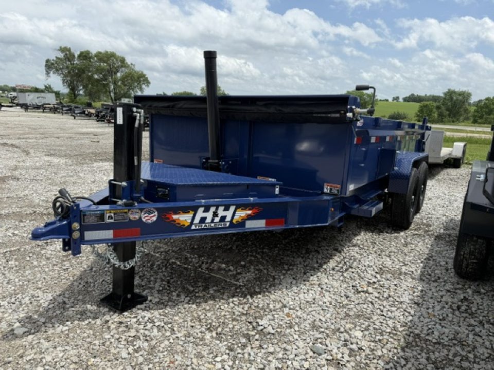 New 2026 H&H Blue 83"x14'14k Telescopic I-Beam Bumper Pull Dump Trailer