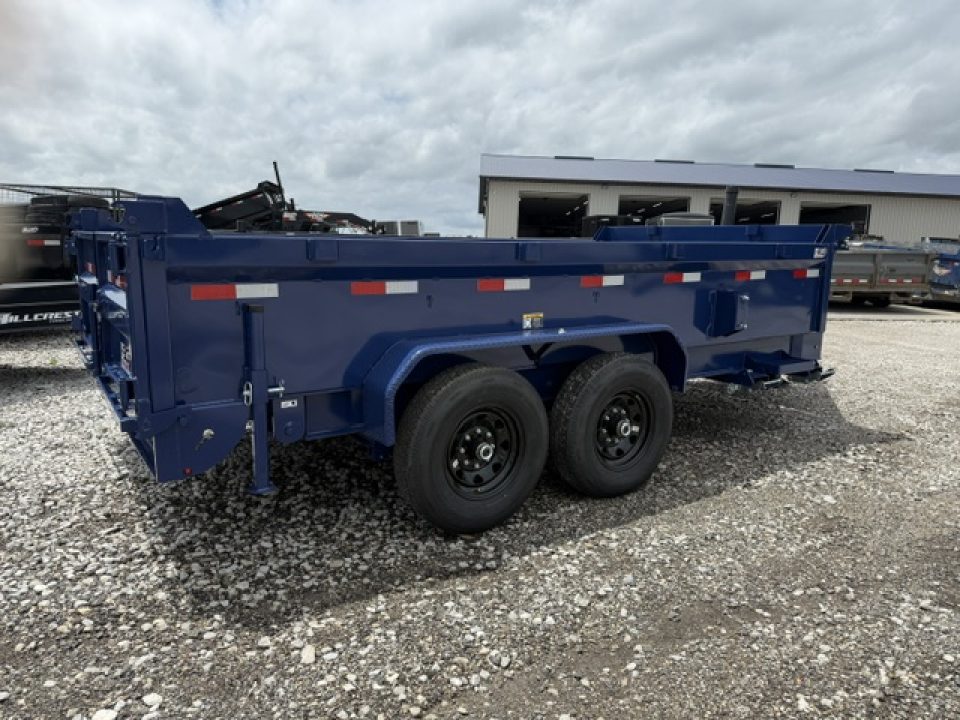 New 2026 H&H Blue 83"x14'14k Telescopic I-Beam Bumper Pull Dump Trailer