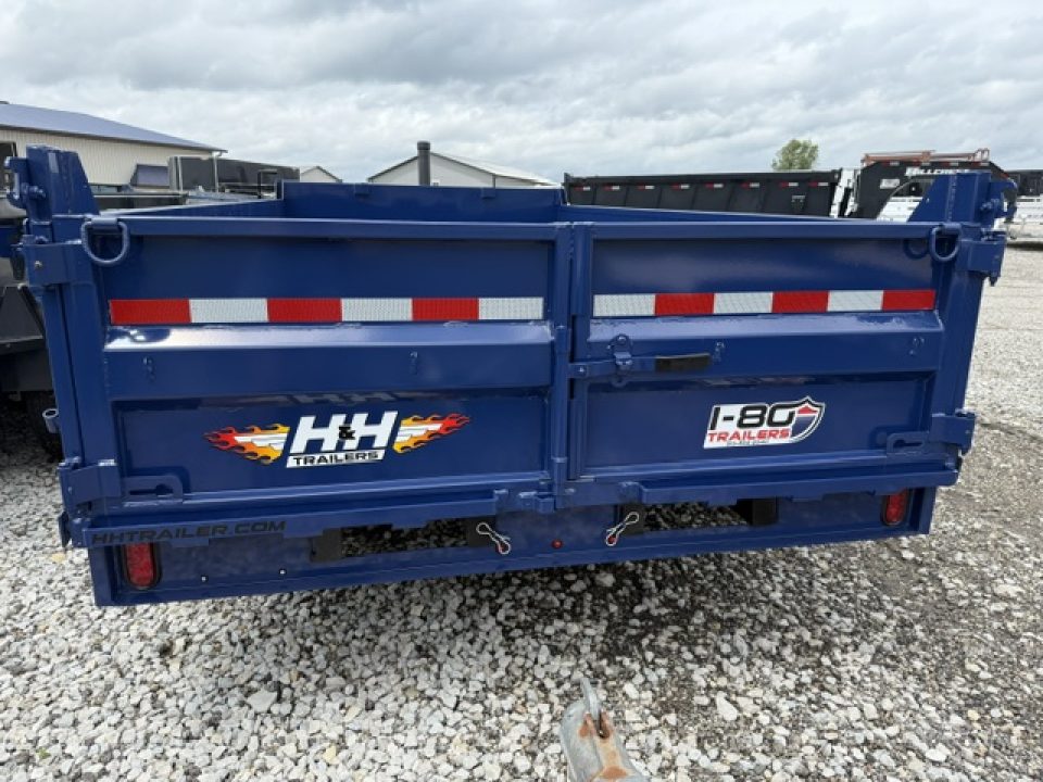 New 2026 H&H Blue 83"x14'14k Telescopic I-Beam Bumper Pull Dump Trailer