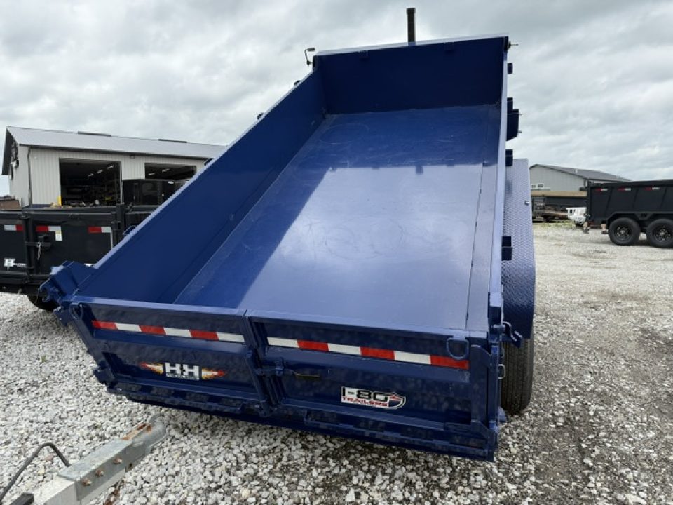 New 2026 H&H Blue 83"x14'14k Telescopic I-Beam Bumper Pull Dump Trailer