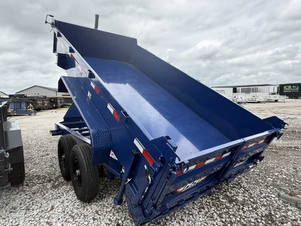 New 2026 H&H Blue 83"x14'14k Telescopic I-Beam Bumper Pull Dump Trailer