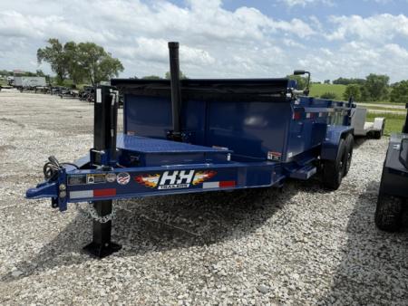 New 2026 H&H Blue 83"x14'14k Telescopic I-Beam Bumper Pull Dump Trailer