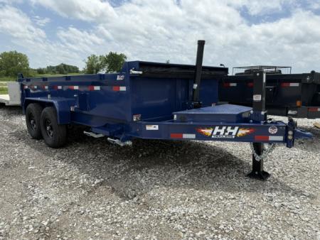 New 2026 H&H Blue 83"x14'14k Telescopic I-Beam Bumper Pull Dump Trailer