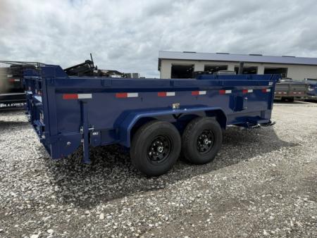 New 2026 H&H Blue 83"x14'14k Telescopic I-Beam Bumper Pull Dump Trailer
