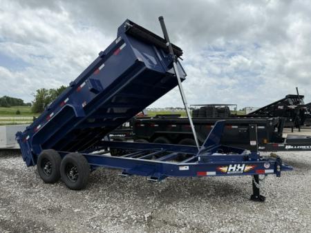 New 2026 H&H Blue 83"x14'14k Telescopic I-Beam Bumper Pull Dump Trailer