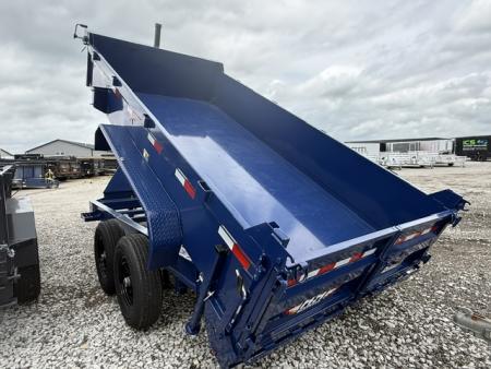 New 2026 H&H Blue 83"x14'14k Telescopic I-Beam Bumper Pull Dump Trailer