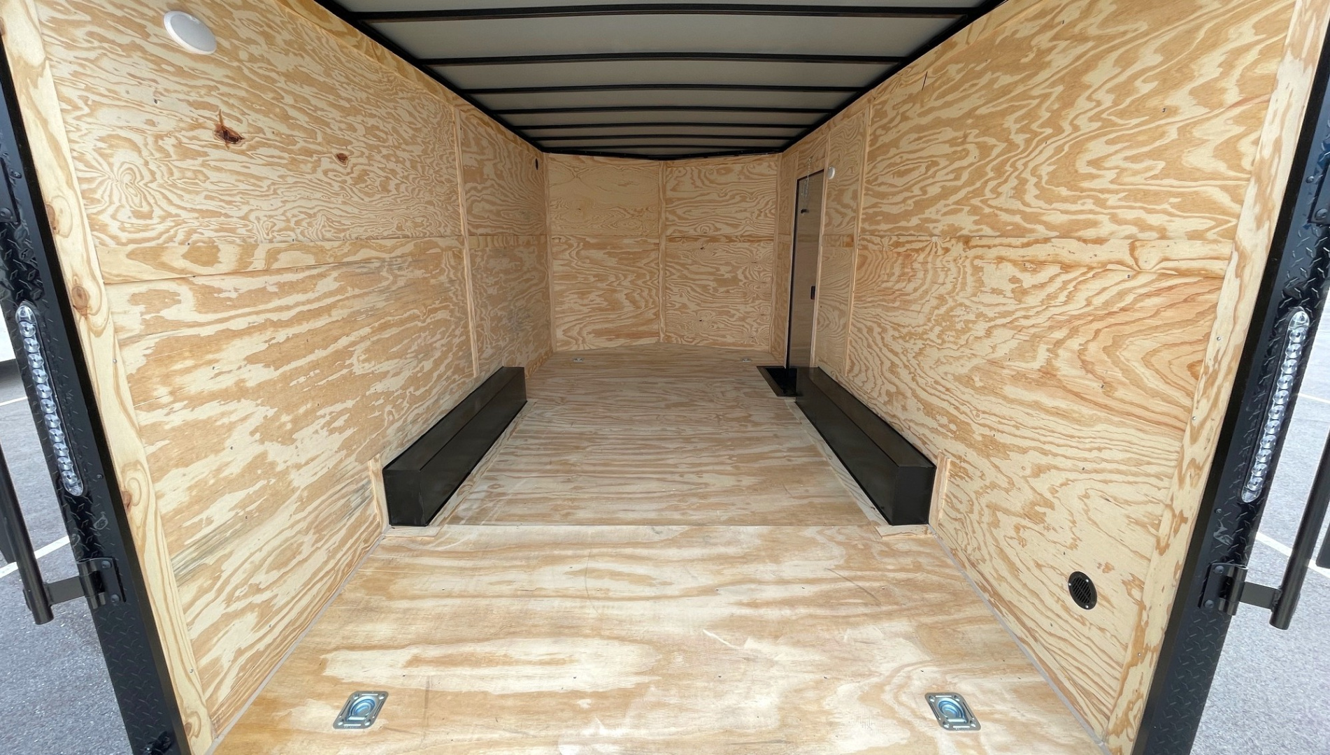 New 8.5' x 16' Enclosed Cargo Trailer: White, Black Trim, 7000 GVWR, .080 Polycore