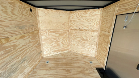 New 8.5' x 16' Enclosed Cargo Trailer: White, Black Trim, 7000 GVWR, .080 Polycore