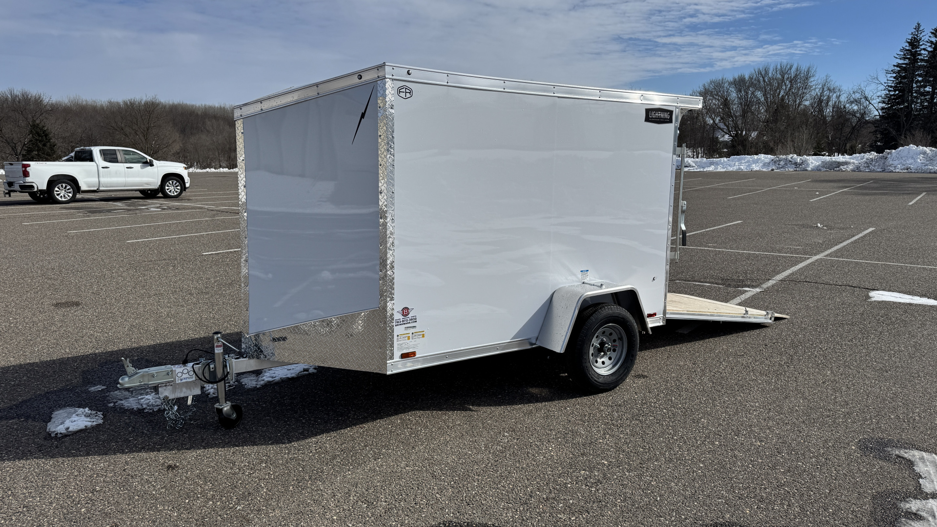 New 2026 Lightning 5X8 Cargo / Enclosed Trailer - REAR RAMP DOOR!