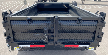 New Horizon 10' x 60" HZ5 Telescopic Dump Trailer: Black / Ash Gray, 7600 GVWR, Spare