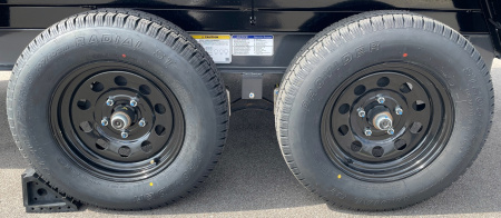 New Horizon 10' x 60" HZ5 Telescopic Dump Trailer: Black / Ash Gray, 7600 GVWR, Spare